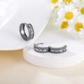 wholesale 925 Sterling Silver Hoop Earrings Gun Black Plated Egyptian Hieroglyphs-0-1