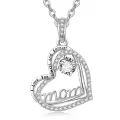 wholesale S925 Sterling Silver Mom Necklaces Wholesale with Cubic Zircon Birthstone - Heart Pendant Jewelry Gift for Women, Mother, Mother-in-Law - Birthday, Mothers Day, Anniversary-0-0