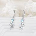 wholesale 925 Sterling Silver Blue Crystal Dolphin Drop Earrings Gift for Her-0-2