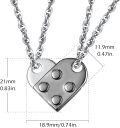 wholesale 925 Sterling Silver Heart-Shaped Lego-Inspired Pendant Necklaces for Couples or Best Friends (Set of Two)-0-1