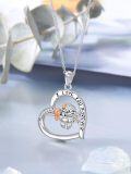wholesale 925 Sterling Silver Sloth Heart Love You Forever Pendant Necklace for Women-0-3