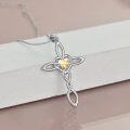 wholesale Sterling Silver Celtic Knot Cross Pendant Necklace Irish Infinity Love Heart Jewelry Gift-0-2