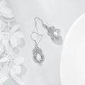 wholesale 925 Sterling Silver Celtic Pearl Drop Dangle Earrings for Women - Valentines & Mothers Day Gift Ideas-0-3