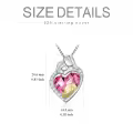 TOUPOP Sterling Silver Crystal Heart Family Necklace For Women-0-1