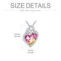 TOUPOP Sterling Silver Crystal Heart Family Necklace For Women-0-1