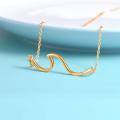 wholesale 925 Sterling Silver Wave Pendant Necklace Wholesale In Rose Gold Tone For Women Fashionable Minimalist Jewelry-0-2