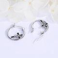 wholesale 925 Sterling Silver Cross Hoop Earrings - Religious  for Women-0-4