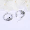 wholesale 925 Sterling Silver Cross Hoop Earrings-0-4