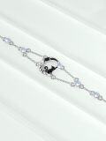 wholesale 925 Sterling Silver Black Onyx Adjustable Bracelet with Moon and Cat Design-0-9