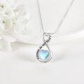wholesale 925 Sterling Silver Blue Moonstone Heart Infinity Cremation Jewelry Keepsake Urn Pendant Necklace-0-2