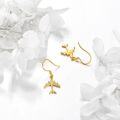 wholesale 14K Gold Airplane Dangle Earrings with Cubic Zirconia for Women-0-2