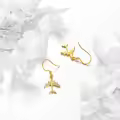 wholesale 14K Gold Airplane Dangle Earrings with Cubic Zirconia for Women-0-2
