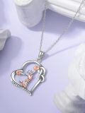wholesale 925 Sterling Silver Cheerleader Heart Pendant Necklace Live Love Cheer Two Tone Rose Gold-0-5
