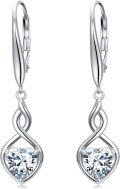 wholesale Infinity Birthstone Earrings 925 Sterling Silver Heart Love Infinity Dangle Drop Earrings Fine Jewelry Birthday Christmas Gifts For Women Girlfriend Wife -0-0