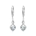 TOUPOP 925 Sterling Silver Infinity Birthstone Heart Dangle Drop Earrings-0-0