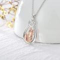 wholesale 925 Sterling Silver 3D Rose Gold Plated Fox Pendant Necklace for Men & Women-0-1