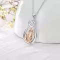 wholesale 925 Sterling Silver 3D Rose Gold Plated Fox Pendant Necklace Wholesale for Men & Women-0-1