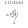 TOUPOP Sterling Silver Zirconia Heart Pendant Necklace-0-4