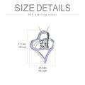 TOUPOP Sterling Silver Zirconia Heart Pendant Necklace-0-4