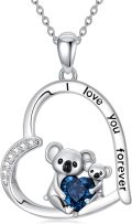 wholesale Sterling Silver Crystal Sloth Giraffe Panda Koala Highland Cow Necklace-0-0