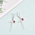 wholesale 925 Sterling Silver Birthstone Faith Cross Dangle Earrings Hypoallergenic Christian Gifts-0-1