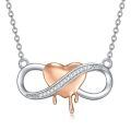 wholesale 925 Sterling Silver Infinity Heart Necklace-0-0