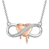 wholesale 925 Sterling Silver Infinity Heart Necklace-Irregular heart shape