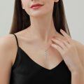 wholesale 925 Sterling Silver Heart Cross Pendant With Blue Crystal-0-2