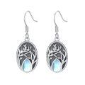 wholesale 925 Sterling Silver Tree of Life Moonstone Teardrop Dangle Earrings for Women-0-0