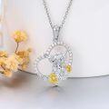 wholesale 925 Sterling Silver Heart-Shaped Highland Cow Pendant Necklace with Sunflowers and Daisy Flowers s for Women-0-1