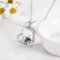 wholesale 925 Sterling Silver Heart-Shaped Greyhound Dog Family Love You Forever Pendant Necklace-0-1