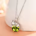 wholesale Wholesale 925 Sterling Silver Birthstone Cat Pendant Necklace Gift for Women-0-1