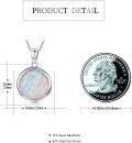 wholesale 925 Sterling Silver Round Opal & Turquoise Cremation Jewelry Keepsake Pendant Urn Necklace with Funnel and Screwdriver Set-0-3