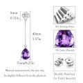 wholesale 925 Sterling Silver Amethyst Drop Earrings-0-4