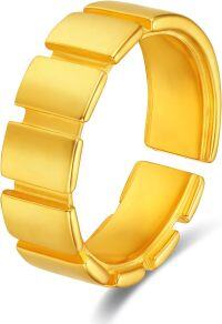 wholesale 925 Sterling Silver Gold Rose Gold Plated Hypoallergenic Adjustable Rings for Women-gold