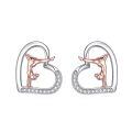 wholesale 925 Sterling Silver Sports Basketball Player Heart Stud Earrings s for Women-0-35