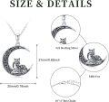 wholesale 925 Sterling Silver Fox in Crescent Moon Celtic Knot Pendant Necklace Hypoallergenic s for Men & Women-0-5