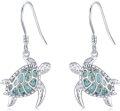 wholesale 925 Sterling Silver Turquoise Turtle Dangle Drop Earrings for Women - Beach Jewelry-0-0