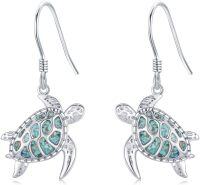 wholesale 925 Sterling Silver Turquoise Turtle Dangle Drop Earrings for Women - Beach Jewelry-Sea Turtle