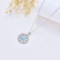wholesale 925 Sterling Silver Larimar Lotus Eye Pendant Necklaces with Cubic Zirconia and 18+2 Chain - Spiritual Protection s for Her Him-0-4