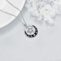wholesale 925 Sterling Silver Moonstone Pentagram Triple Moon Goddess Necklace for Women Witchcraft Jewelry-0-2