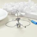 wholesale 925 Sterling Silver Opal Circle Chain Link Bracelet-0-8