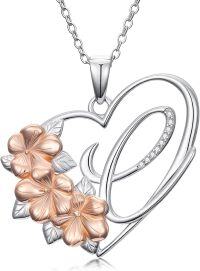 wholesale Sterling Silver Silver Lab Diamond 18K Gold Plated Initial Necklace for Women-Letter C-Letter C