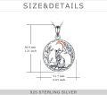 wholesale 925 Sterling Silver Moon and Fox Charm Pendant Necklace for Women-0-3