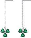 wholesale 925 Sterling Silver Green Crystal Shamrock Drop Earrings Irish St Patrick's Day s for Her-0-0