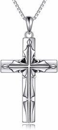 wholesale 925 Sterling Silver Black Onyx Eye of Providence Cross Pendant Necklace s for Women and Men-0-6