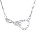 wholesale 925 Sterling Silver Heart Love Infinity Cross Pendant Necklace for Women Girls  45cm Chain Length-0-0