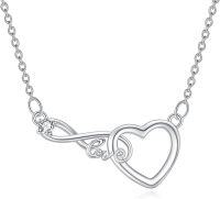 wholesale 925 Sterling Silver Heart Love Infinity Cross Pendant Necklace for Women Girls  45cm Chain Length-Infinity Heart