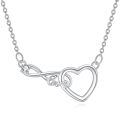 wholesale 925 Sterling Silver Heart Love Infinity Cross Pendant Necklace for Women Girls  45cm Chain Length-0-0
