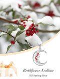 wholesale  Sterling Silver Moon Pendant Birth Flower Necklace for Women -0-21